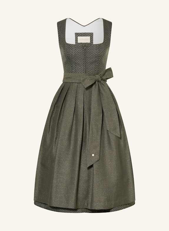 AlpenHERZ Dirndl CLAUDIA avec fil pailleté OLIVE