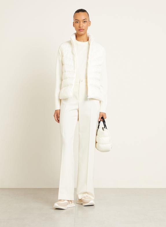 MONCLER Daunenjacke im Materialmix WEISS