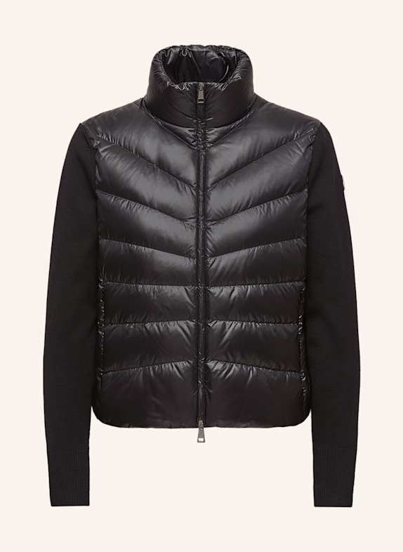 MONCLER Down jacket in mixed materials BLACK