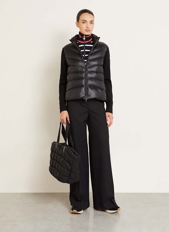 MONCLER Daunenjacke im Materialmix SCHWARZ