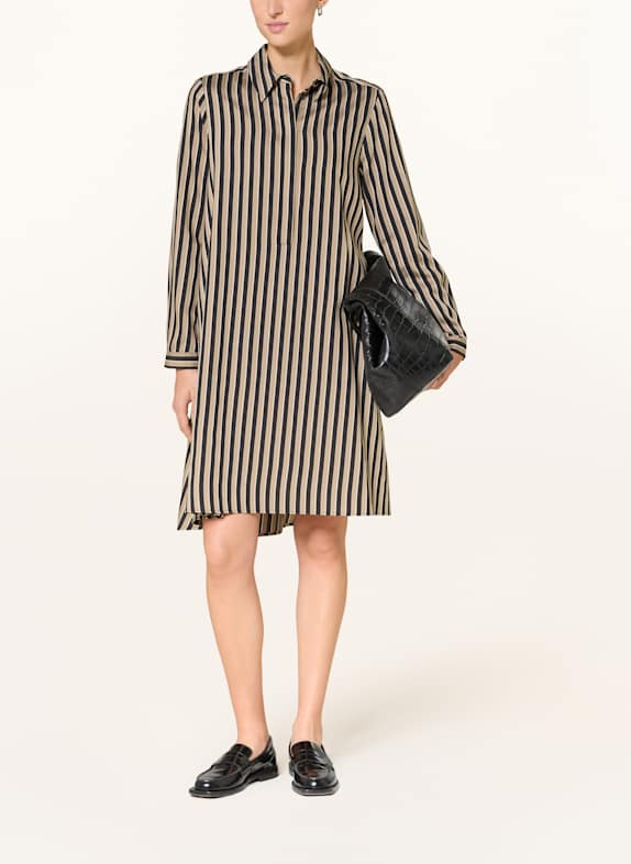 CINQUE Hemdblusenkleid CIELIA HELLBRAUN / SCHWARZ / WEISS