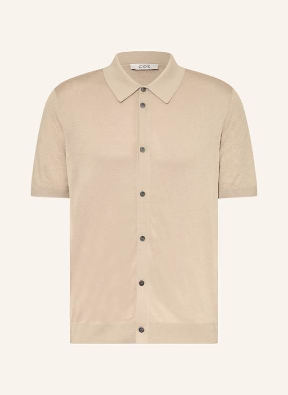 COS Strickhemd Regular Fit mit Leinen HELLBRAUN