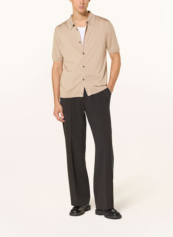 COS Strickhemd Regular Fit mit Leinen HELLBRAUN