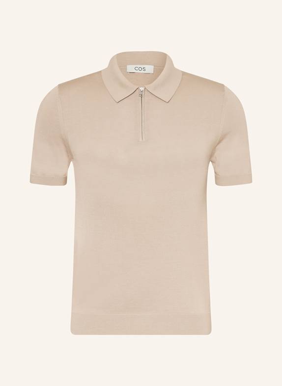 COS Strick-Poloshirt mit Seide BEIGE