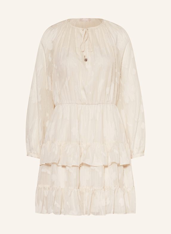 LIU JO Dress with glitter thread CREAM/ SILVER