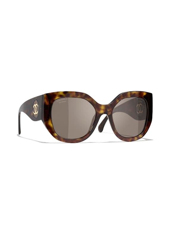 CHANEL Katzenaugenförmige Sonnenbrille C71483 - HAVANA/ BRAUN POLARISIERT
