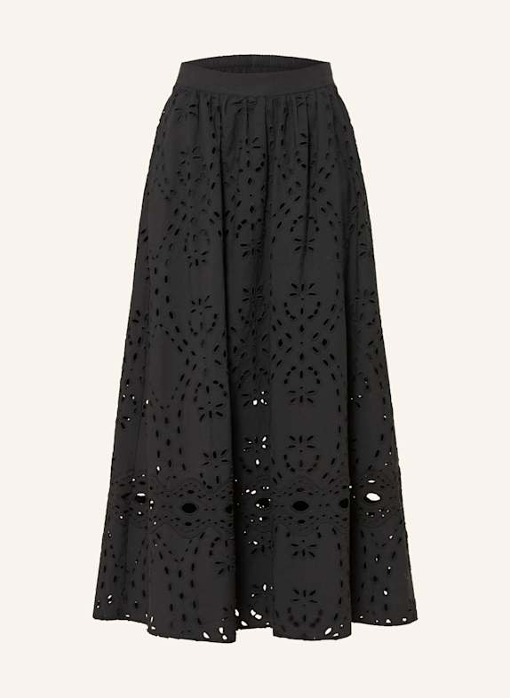 ba&sh Sukně BELA z děrované krajky ČERNÁ