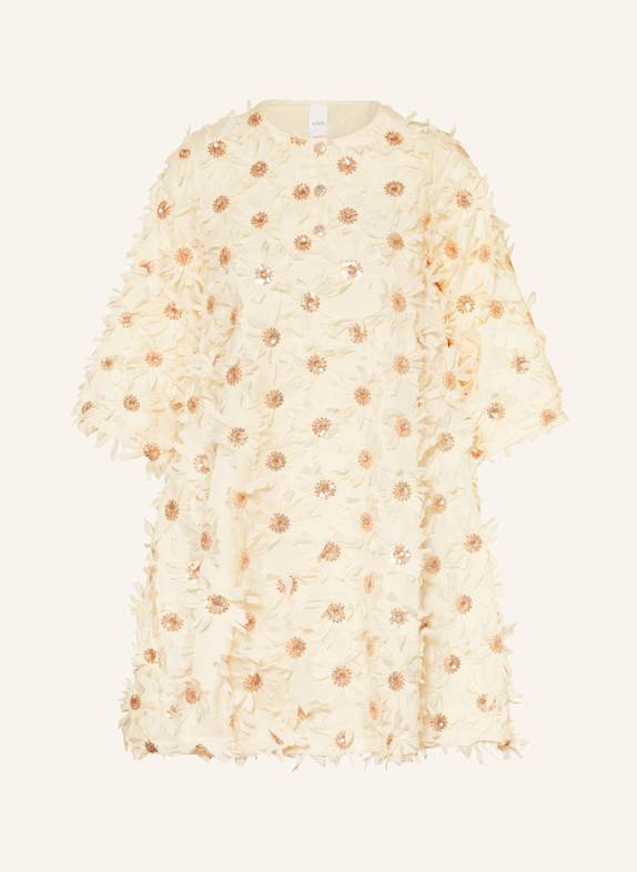 Y.A.S. Kleid mit Pailletten und 3/4-Arm NUDE / HELLGELB
