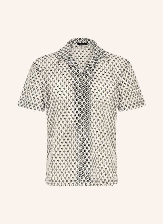 REISS Strick-Resorthemd STERLING Comfort Fit DUNKELBLAU / WEISS