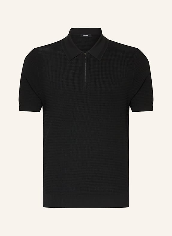 REISS Strick-Poloshirt REGIS SCHWARZ