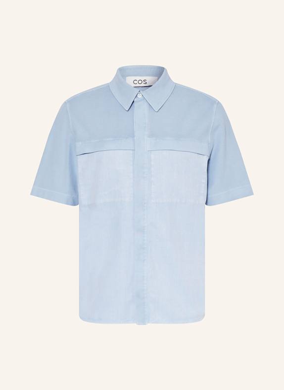 COS Kurzarm-Hemd Comfort Fit im Materialmix HELLBLAU