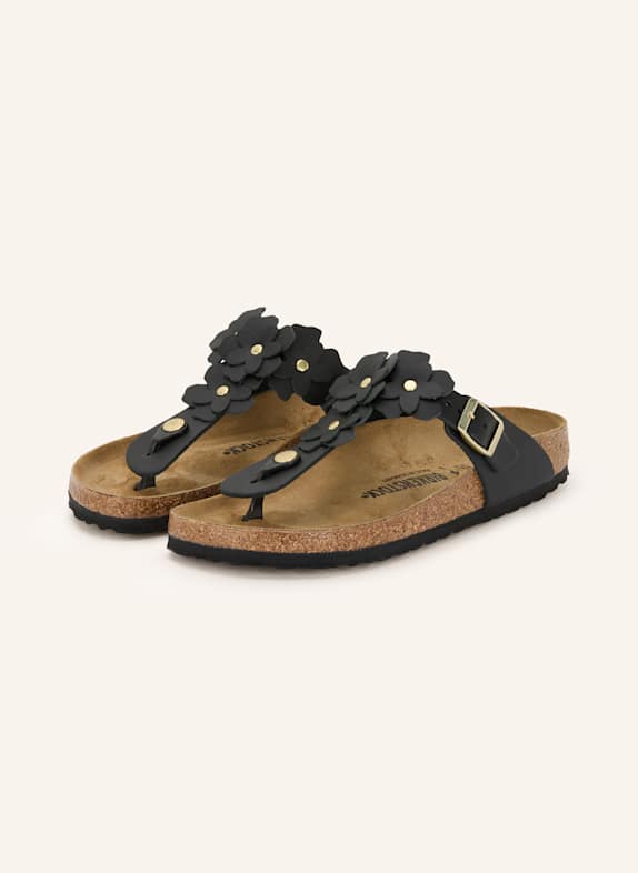 BIRKENSTOCK GIZEH FLOWERS LE flip flops BLACK