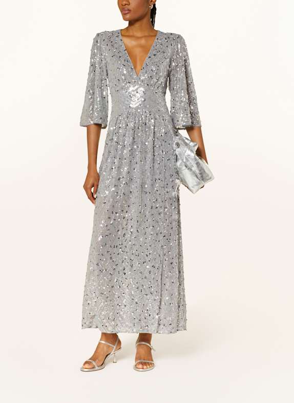 ba&sh Mesh-Kleid CONNY mit Pailletten SILBER