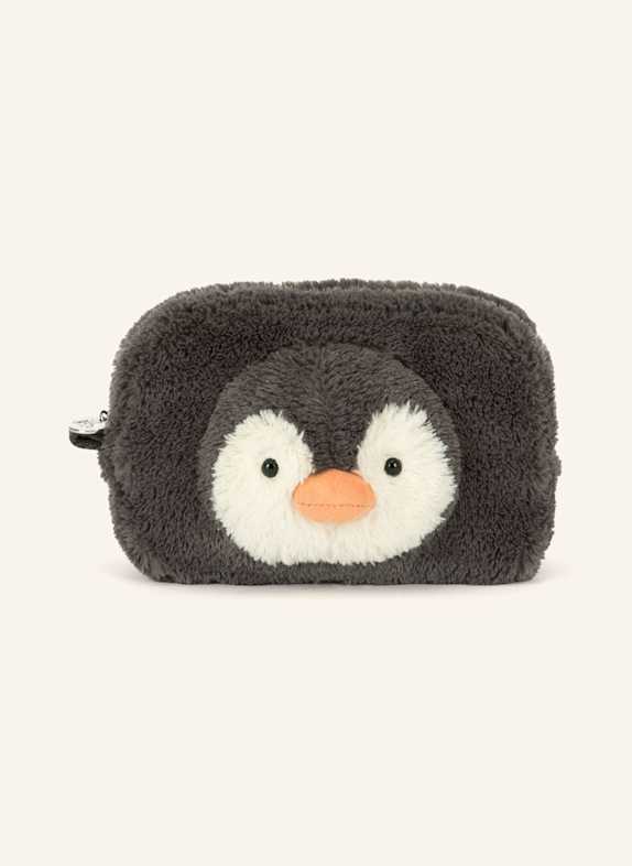 Jellycat Maskotka PEANUT PENGUIN POUCH CZIEMNOSZARY/ KREMOWY/ POMARAŃCZOWY