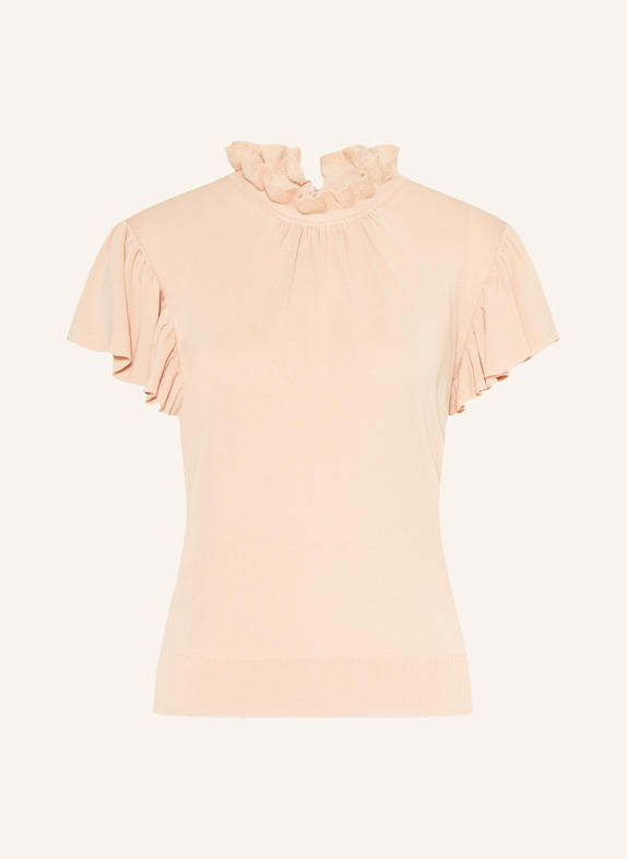 ba&sh Strickshirt OLEA mit Rüschen BEIGE