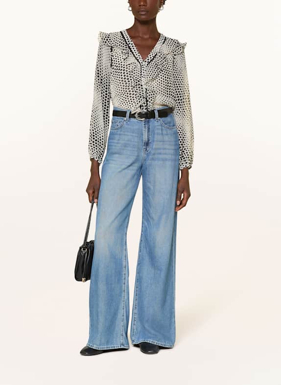 HOBBS Blouse ROSANA met volants ECRU / ZWART