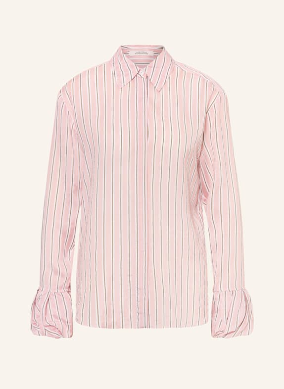 DOROTHEE SCHUMACHER Hemdbluse STRIPED EASE ROSÉ / DUNKELBRAUN / HELLBRAUN