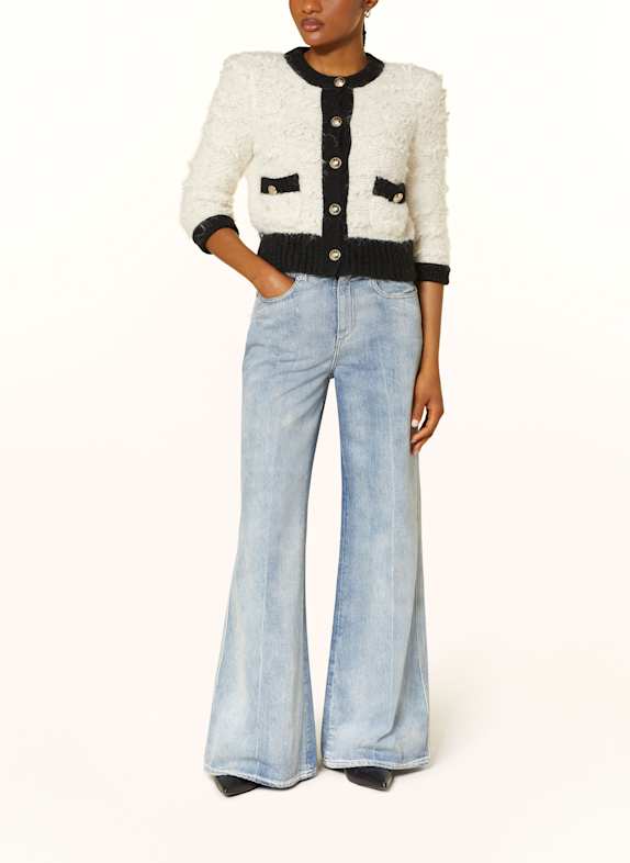 DOROTHEE SCHUMACHER Gebreid vest DELIGHTFUL SPARKLE met 3/4-mouwen ECRU / ZWART