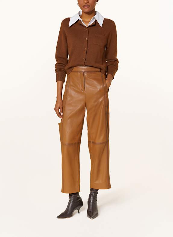 DOROTHEE SCHUMACHER Gebreid vest ELEGANT STATEMENTS met kasjmier en afneembare kraag BRUIN / WIT