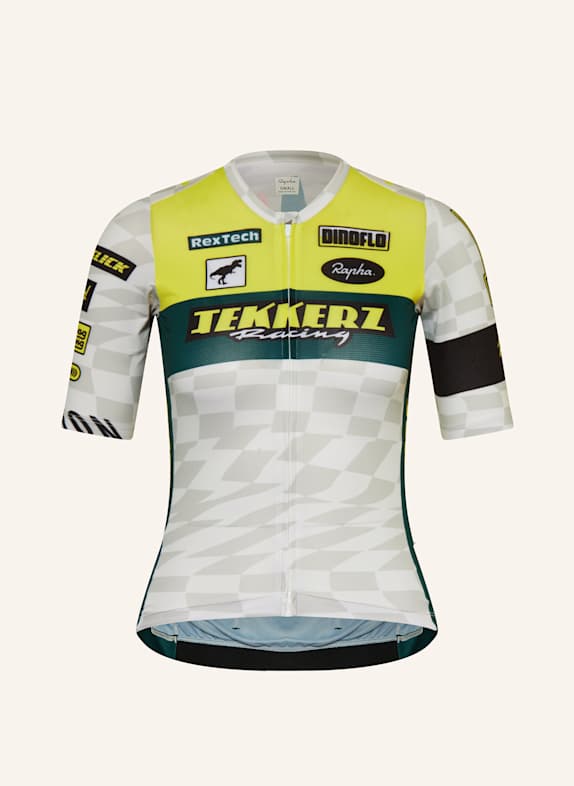 Rapha Radtrikot TEKKERZ PRO TEAM TRAINING ECRU / DUNKELGRÜN / NEONGELB