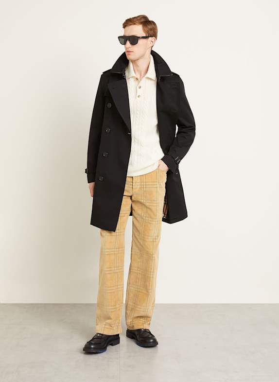 BURBERRY Corduroybroek Regular Fit BEIGE / DONKERBLAUW / ROOD