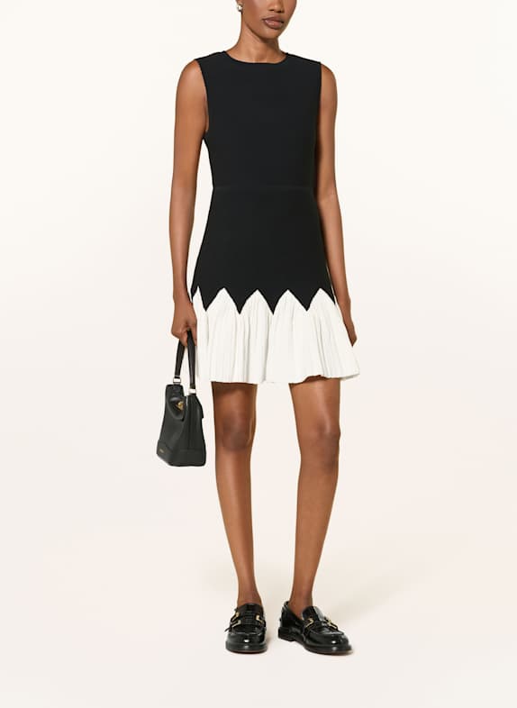 SANDRO Strickkleid SCHWARZ/ ECRU