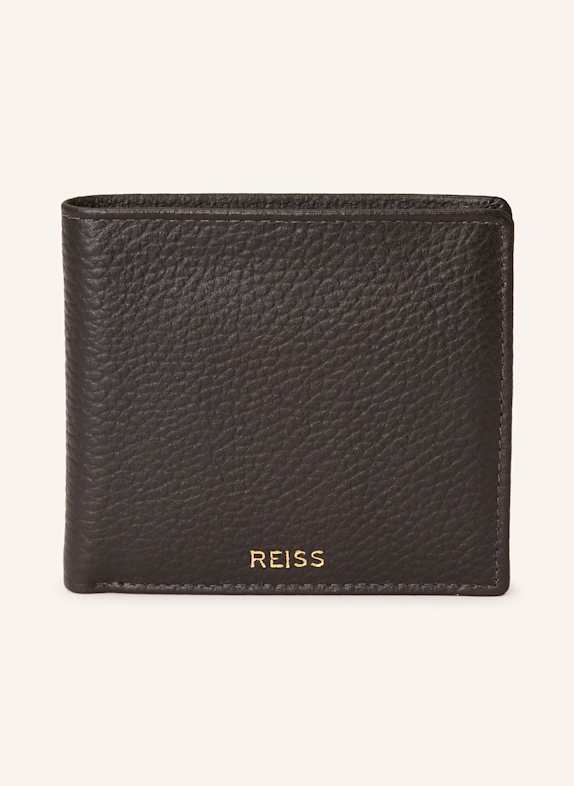 REISS Peněženka GRAINY TMAVĚ HNĚDÁ