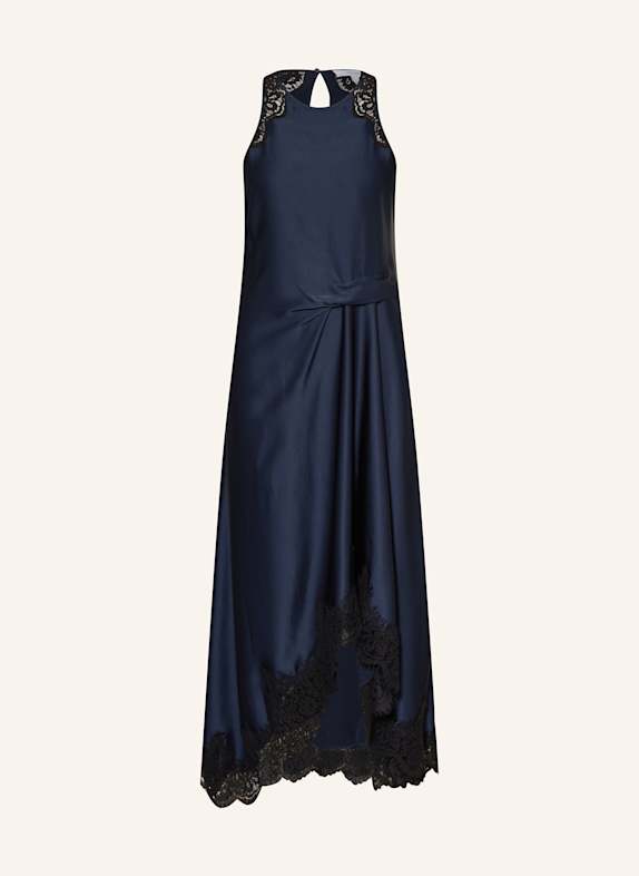 REISS Satinkleid ANAIS mit Spitze DUNKELBLAU