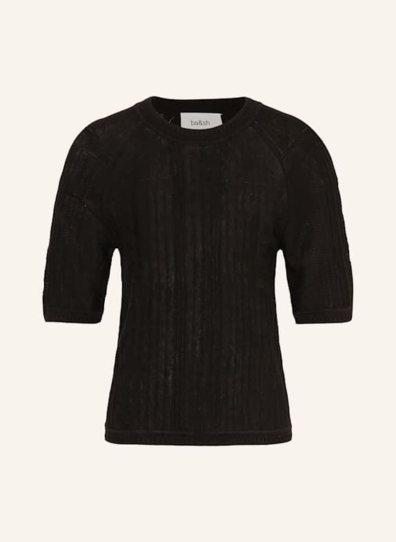 ba&sh Úpletové tričko PHILO s 3/4 rukávem ČERNÁ