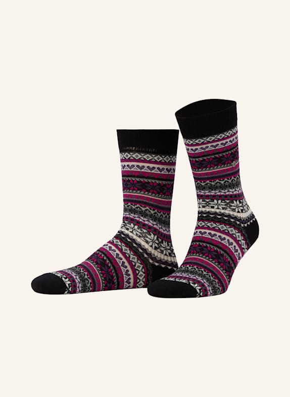 Burlington Strümpfe FAIR ISLE DELIGHT 3000 BLACK