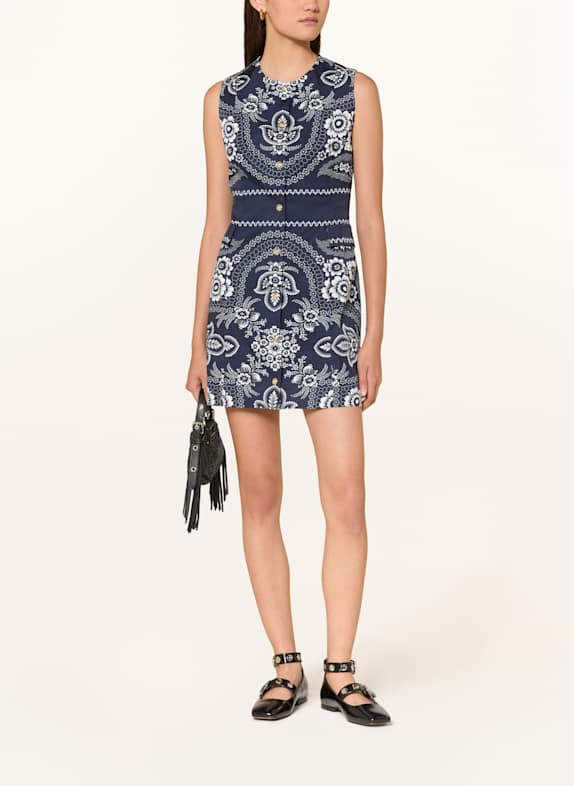 maje Kleid DUNKELBLAU / WEISS