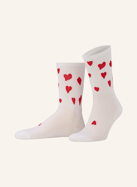 FINGERSCROSSED Radsocken CLASSIC TRIP RED HEARTS WHITE
