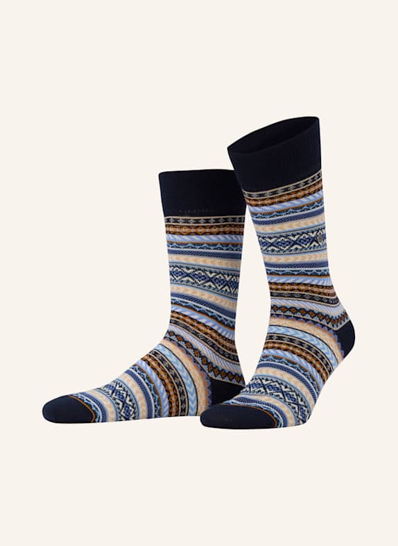 Burlington Strümpfe FAIR ISLE 6120 MARINE