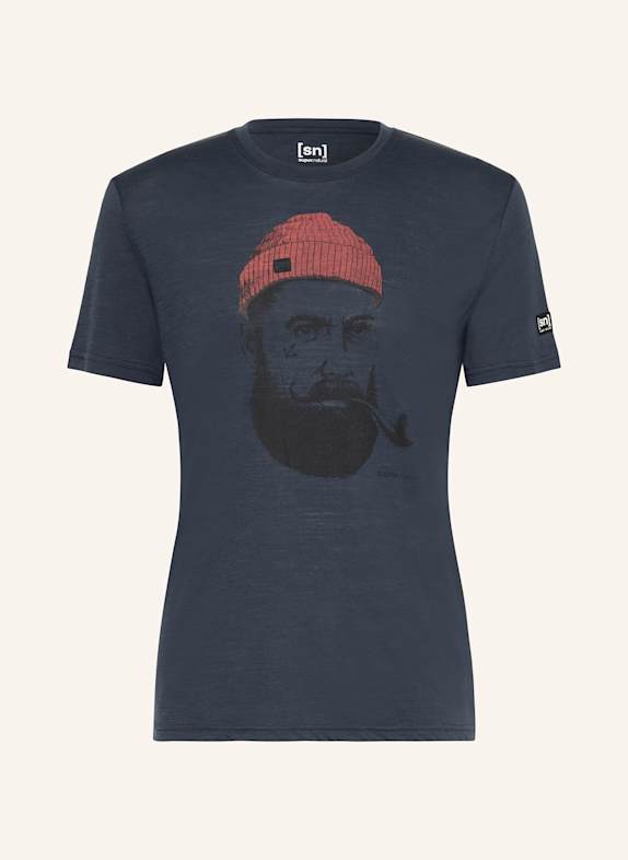 super.natural T-shirt SAILOR z wełną merino GRANATOWY