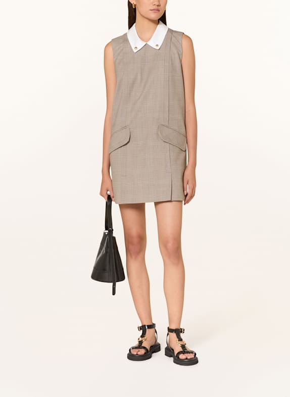 CLAUDIE PIERLOT Kleid BEIGE/ DUNKELBLAU/ CAMEL