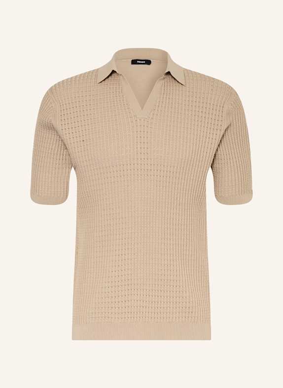 REISS Men's Logo Long Sleeve T-Shirt Heather Grey MERIT LIGHT BROWN