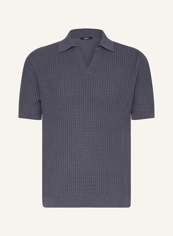 REISS Men's Logo Long Sleeve T-Shirt Heather Grey MERIT DARK BLUE