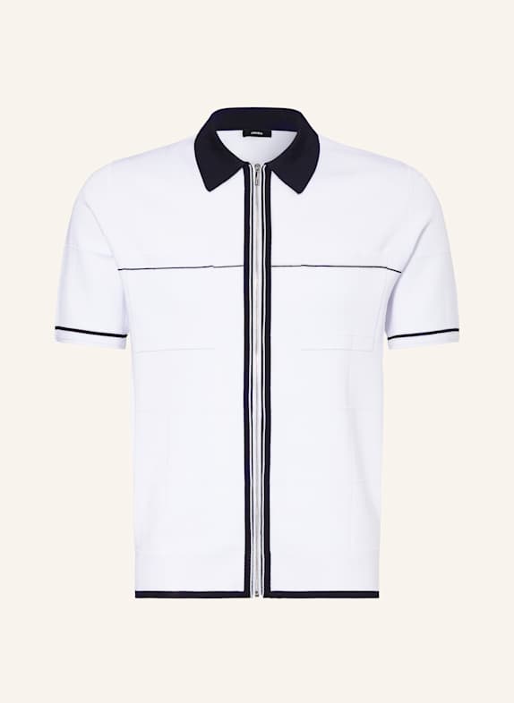 REISS Koszula z dzianiny BAXTER slim fit BIAŁY/ GRANATOWY