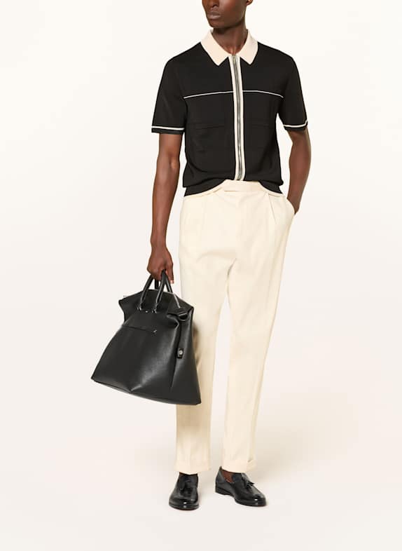 REISS Gebreid shirt BAXTER Slim Fit ZWART / ECRU