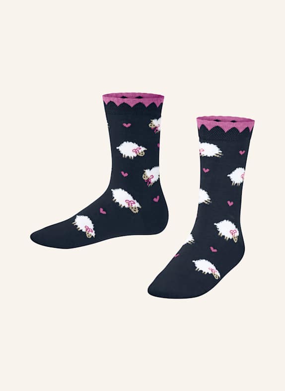 FALKE Skarpety CUTE SHEEP 6116 SPACE BLUE