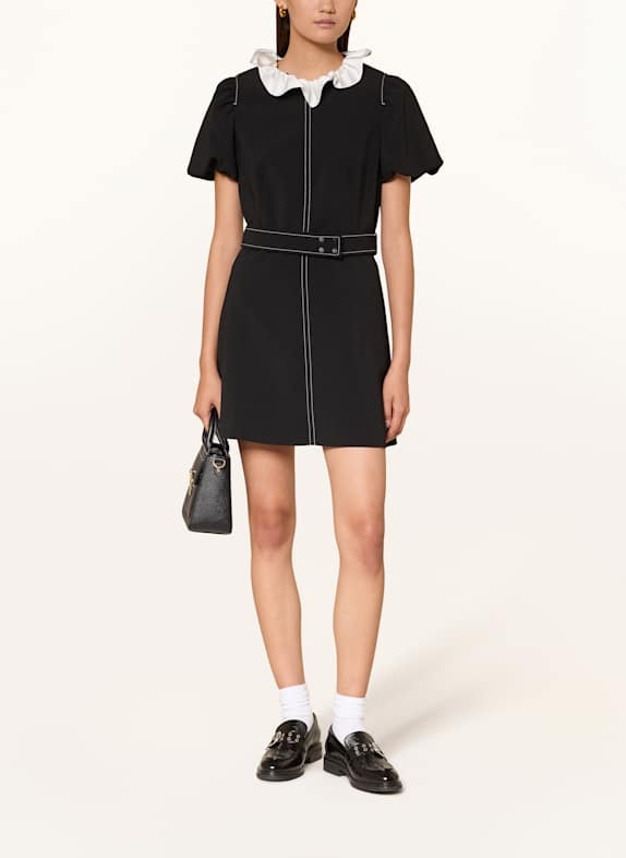 CLAUDIE PIERLOT Etuikleid mit Volants SCHWARZ