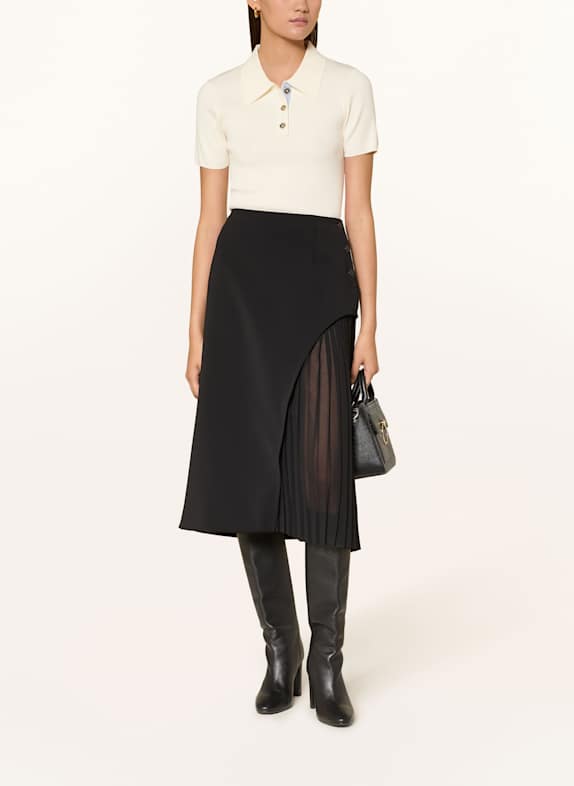 CLAUDIE PIERLOT Rock mit Plissees SCHWARZ