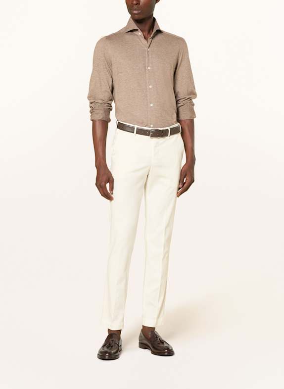 FINAMORE 1925 Piqué shirt TORONTO SERGIO Slim Fit TAUPE
