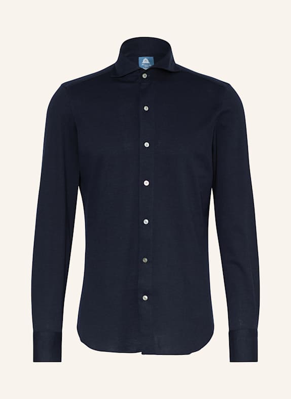 FINAMORE 1925 Piqué-Hemd TORONTO SERGIO Slim Fit DUNKELBLAU