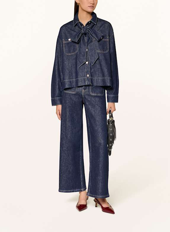 maje Jeansbluse mit abnehmbarer Schluppe BLAU