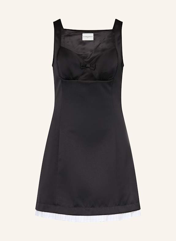 CLAUDIE PIERLOT Etuikleid aus Satin mit Cut-outs SCHWARZ / WEISS