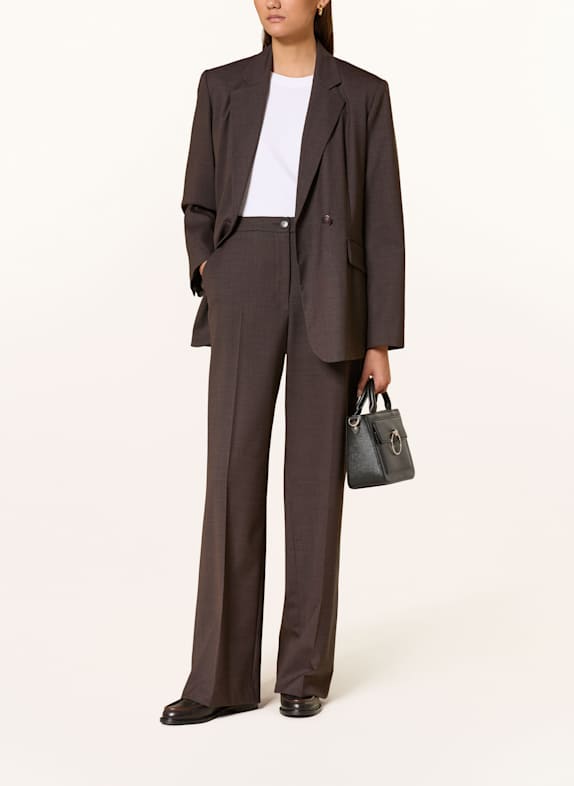 CLAUDIE PIERLOT Spodnie z marszczeniami G002 BROWN