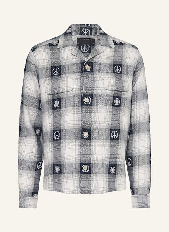 ALLSAINTS Hemd CASTOR Boxy Fit DUNKELBLAU/ WEISS