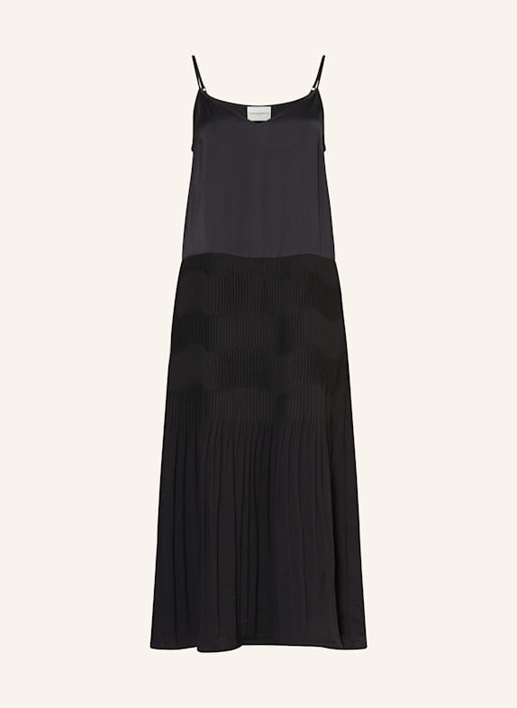 CLAUDIE PIERLOT Sukienka z mieszanki materiałów CZARNY