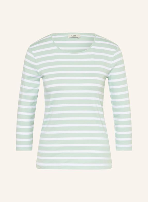 MAERZ MUENCHEN Shirt mit 3/4-Arm WEISS/ HELLGRÜN